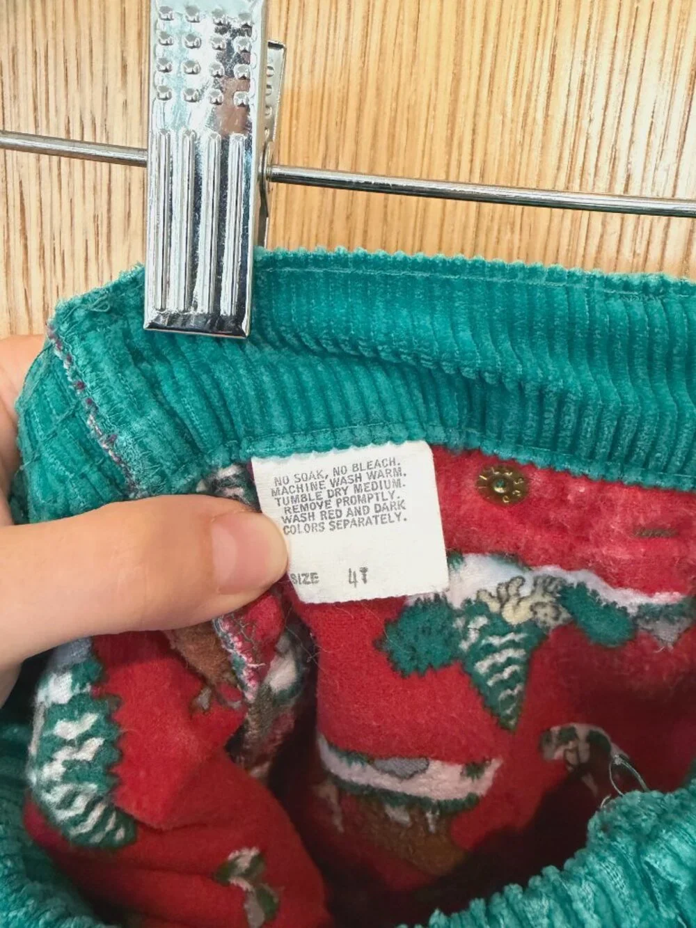 Vintage OshKosh B'gosh Green Corduroy Toddler Pants with Flannel Lining USA Made